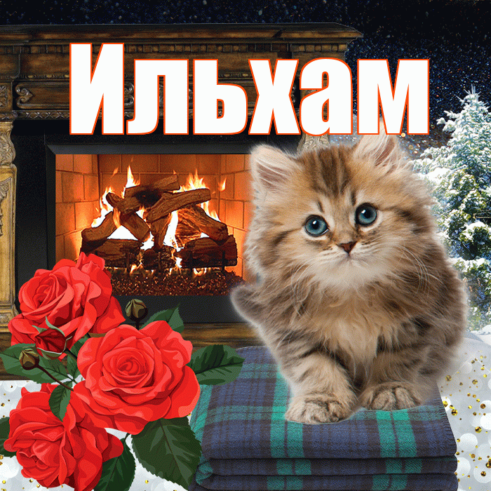 Ильхам! Доброго зимнего вечера! Красивая открытка Ильхаму!