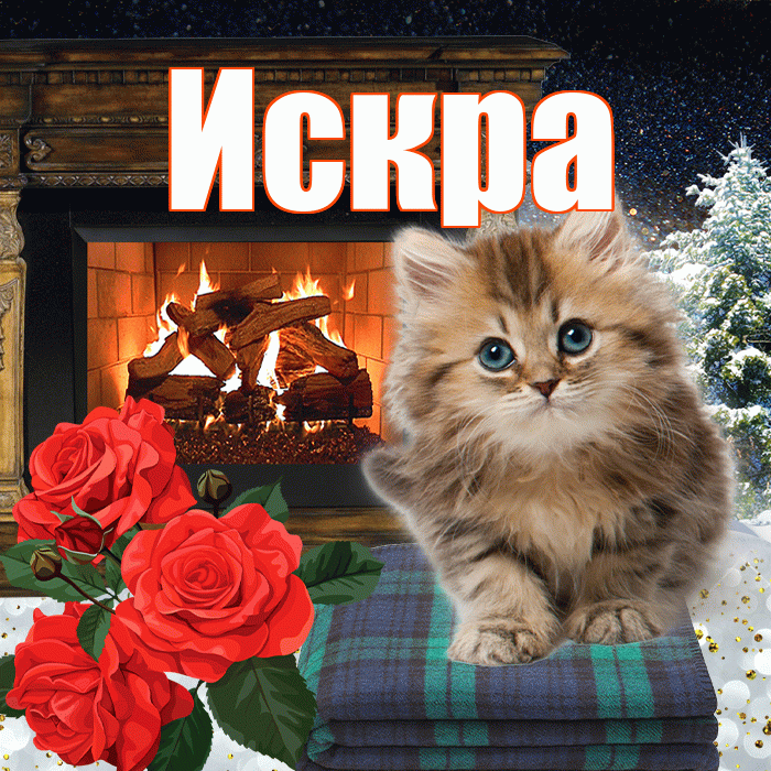 Искра! Доброго зимнего вечера! Красивая открытка Искре!