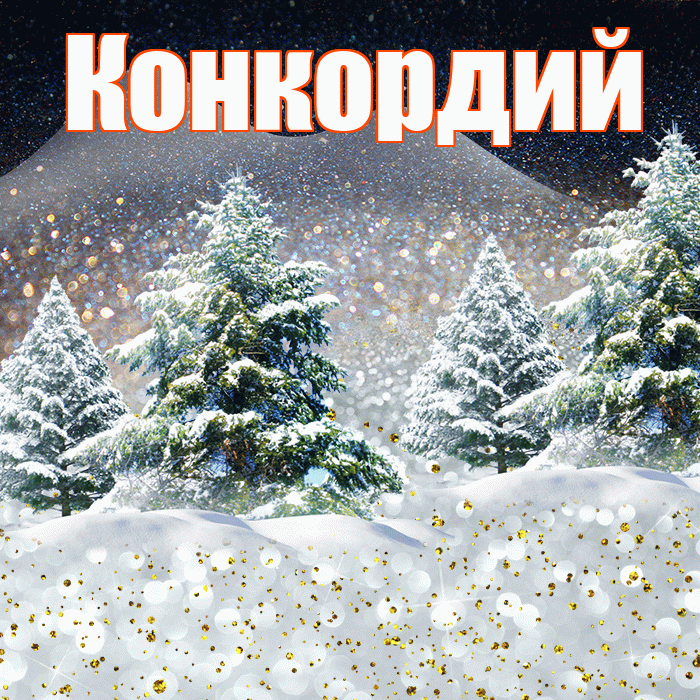 Конкордий! Доброго зимнего вечера! Красивая открытка Конкордию!