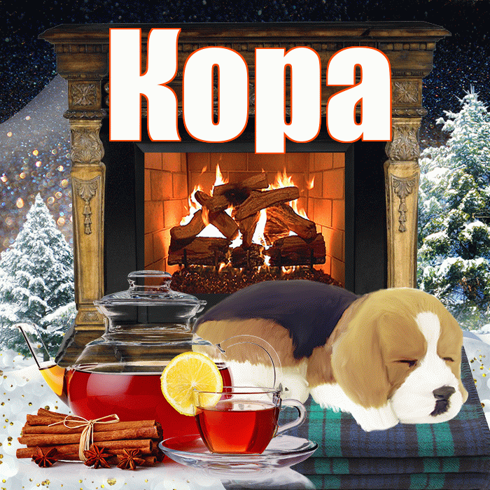 Кора! Доброго зимнего вечера! Красивая открытка Коре!