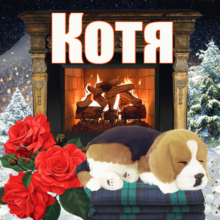 Котя! Доброго зимнего вечера! Красивая открытка Коте!