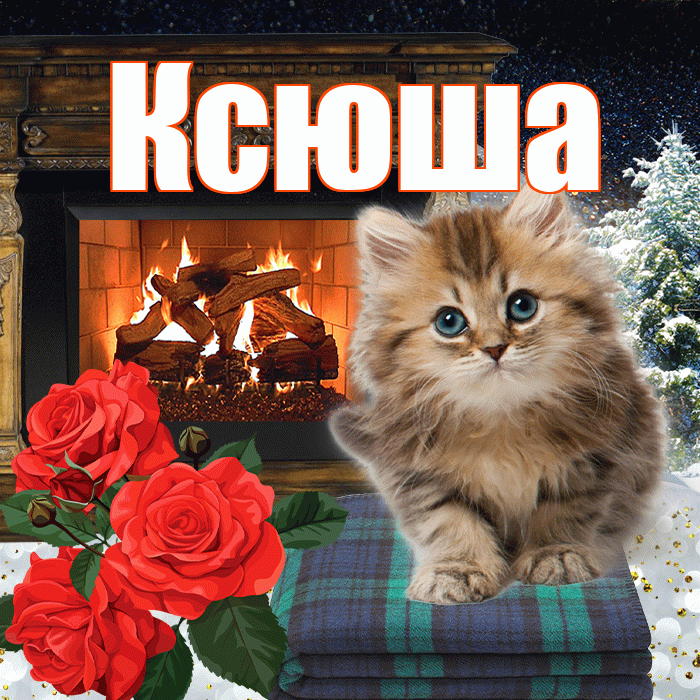 Ксюша! Доброго зимнего вечера! Красивая открытка Ксюше!