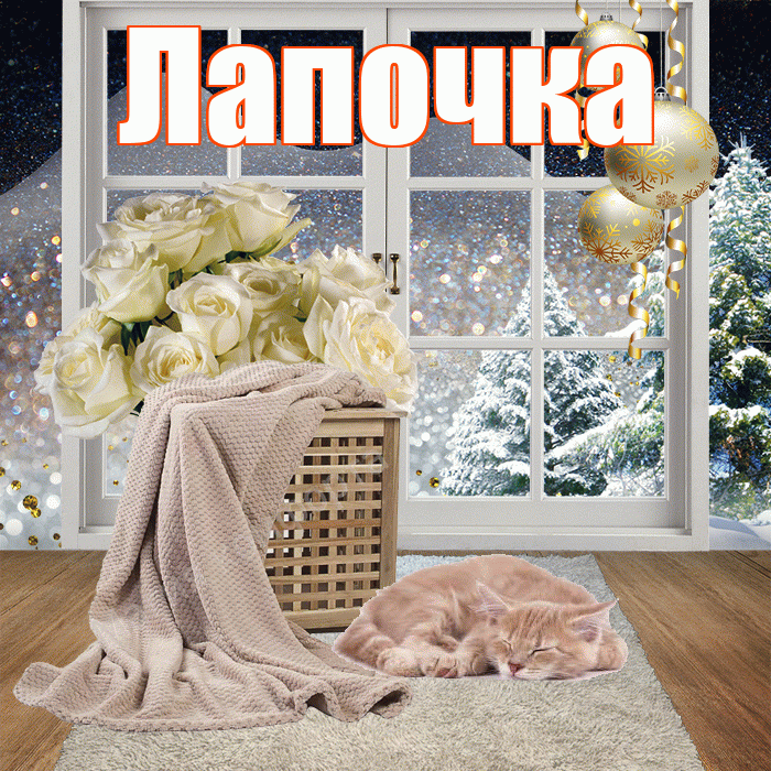Лапочка! Доброго зимнего вечера! Красивая открытка Лапочке!