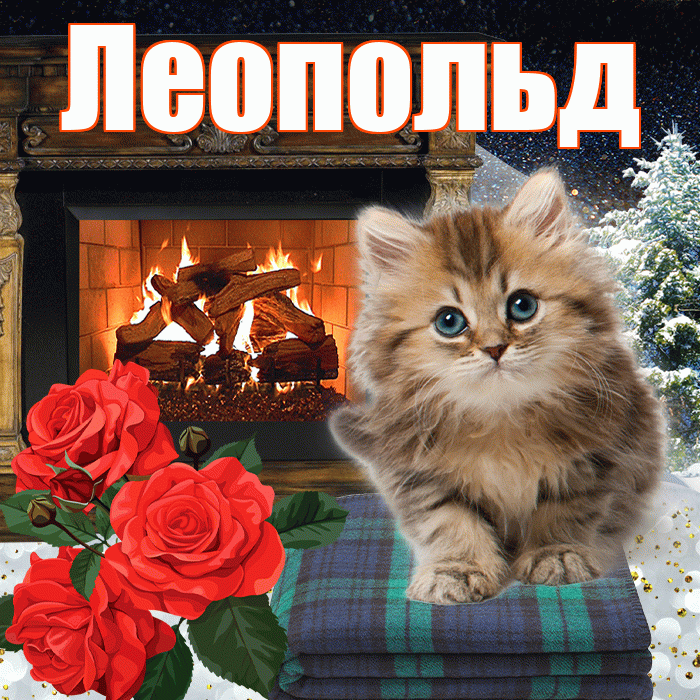 Леопольд! Доброго зимнего вечера! Красивая открытка Леопольду!