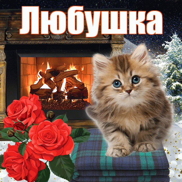 Любушка! Доброго зимнего вечера! Красивая открытка !