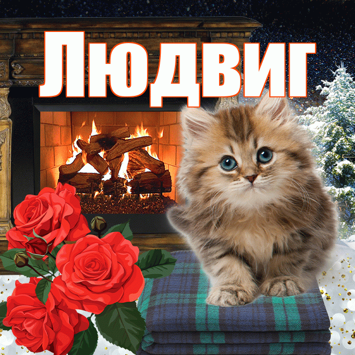 Людвиг! Доброго зимнего вечера! Красивая открытка Людвигу!