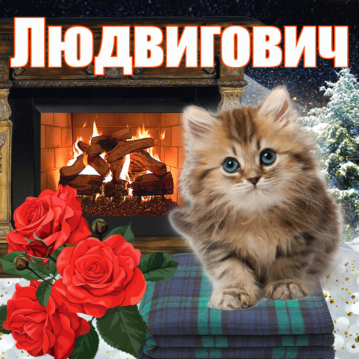 Людвигович! Доброго зимнего вечера! Красивая открытка Людвиговичу!