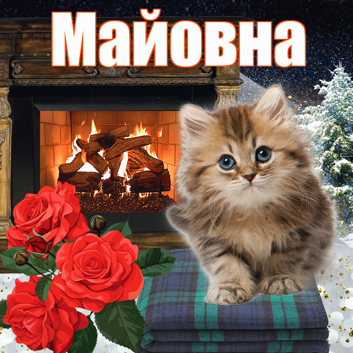 Майовна! Доброго зимнего вечера! Красивая открытка Майовне!