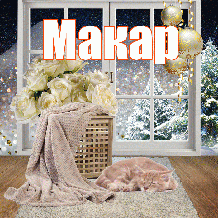 Макар! Доброго зимнего вечера! Красивая открытка Макару!