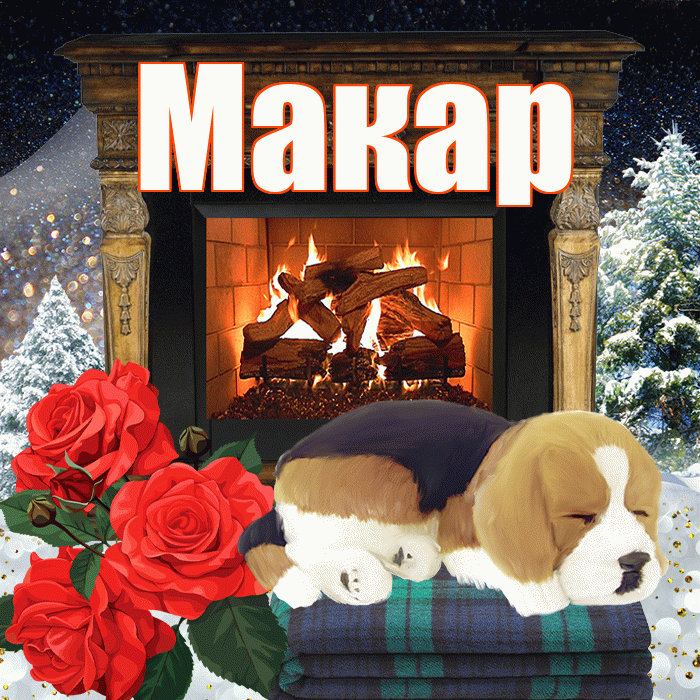 Макар! Доброго зимнего вечера! Красивая открытка Макару!