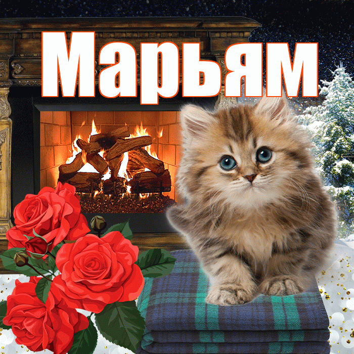 Марьям! Доброго зимнего вечера! Красивая открытка Марьям!