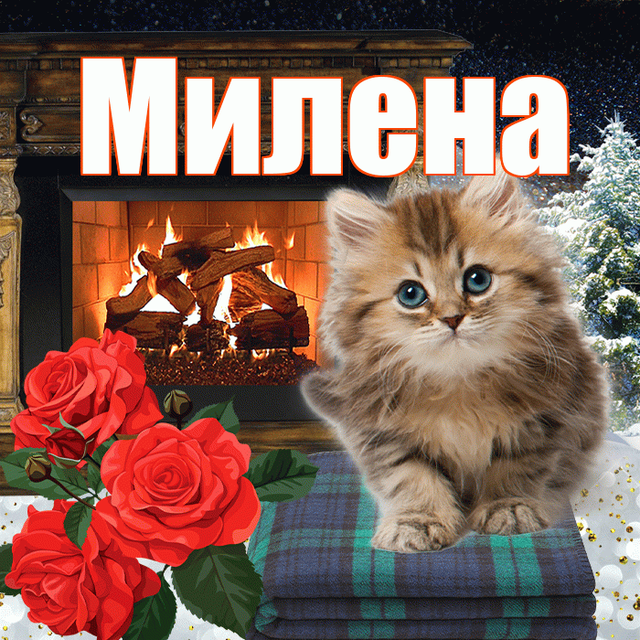 Милена! Доброго зимнего вечера! Красивая открытка Милене!