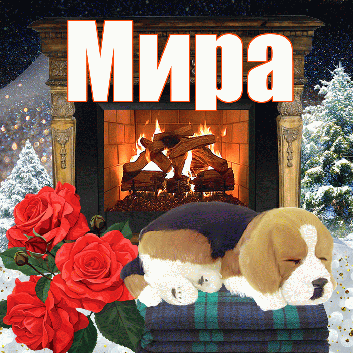 Мира! Доброго зимнего вечера! Красивая открытка Миру!