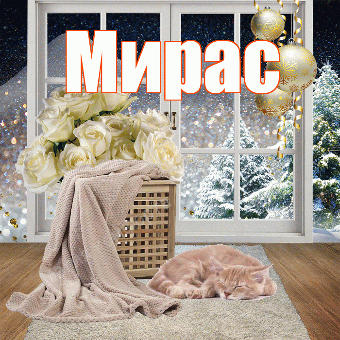 Мирас! Доброго зимнего вечера! Красивая открытка Мирасу!