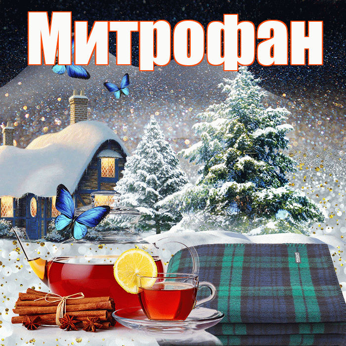 Митрофан! Доброго зимнего вечера! Красивая открытка Митрофану!