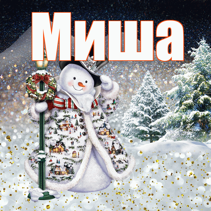 Миша! Доброго зимнего вечера! Красивая открытка Мише!