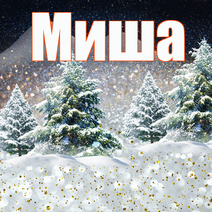 Миша! Доброго зимнего вечера! Красивая открытка Мише!
