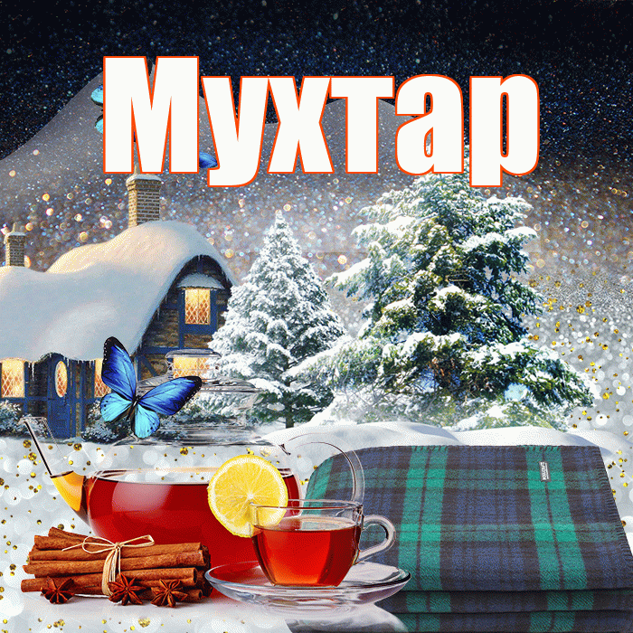 Мухтар! Доброго зимнего вечера! Красивая открытка Мухтару!