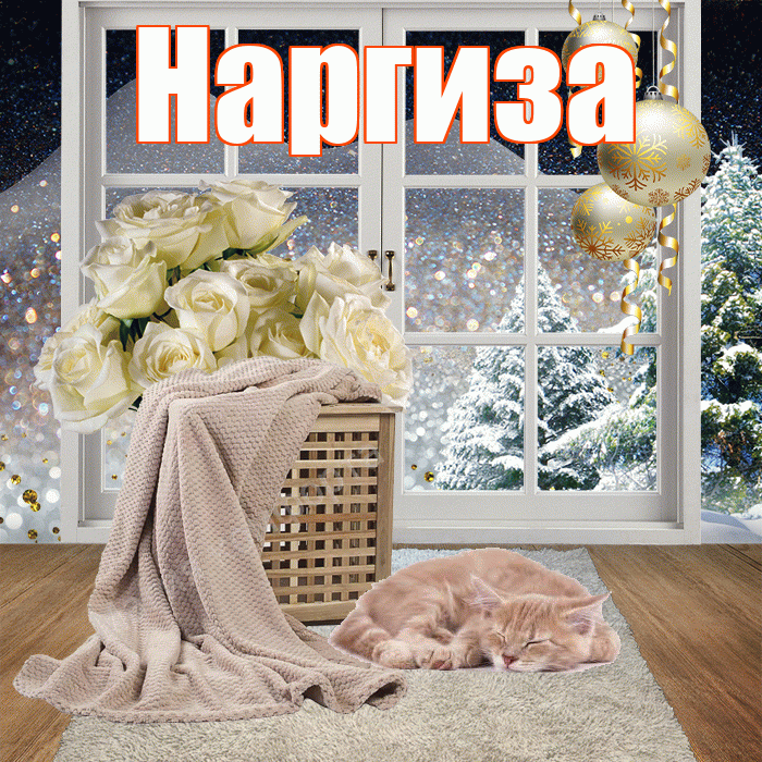 Наргиза! Доброго зимнего вечера! Красивая открытка Наргизе!