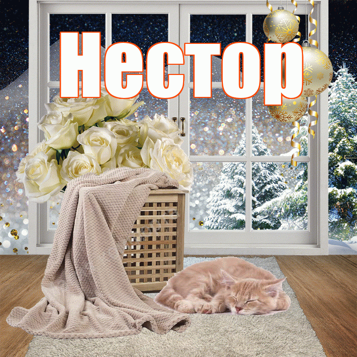 Нестор! Доброго зимнего вечера! Красивая открытка Нестору!