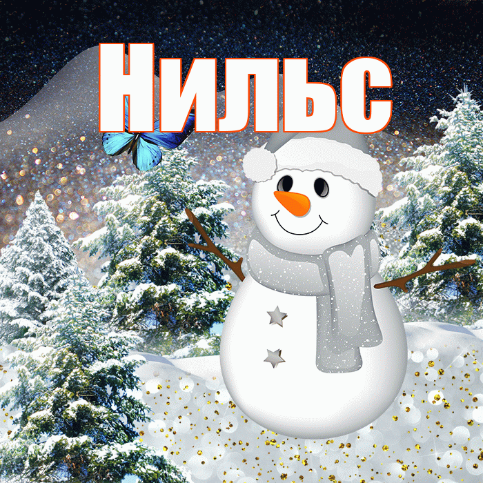 Нильс! Доброго зимнего вечера! Красивая открытка Нильсу!