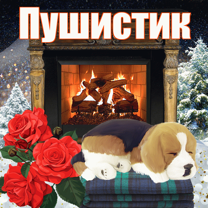 Пушистик! Доброго зимнего вечера! Красивая открытка Пушистику!