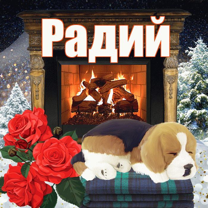 Радий! Доброго зимнего вечера! Красивая открытка Радию!