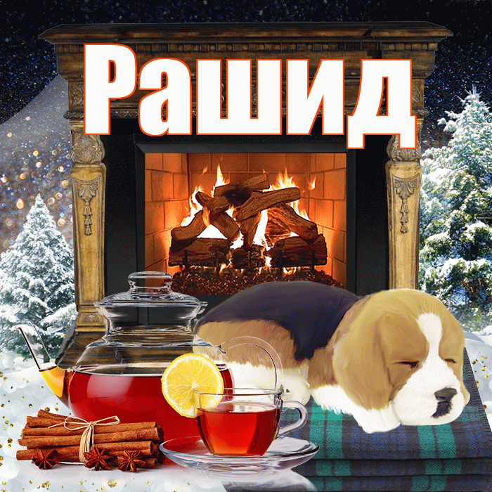 Рашид! Доброго зимнего вечера! Красивая открытка Рашиду!