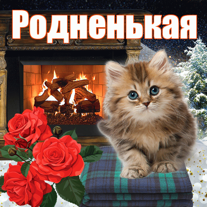 Родненькая! Доброго зимнего вечера! Красивая открытка !