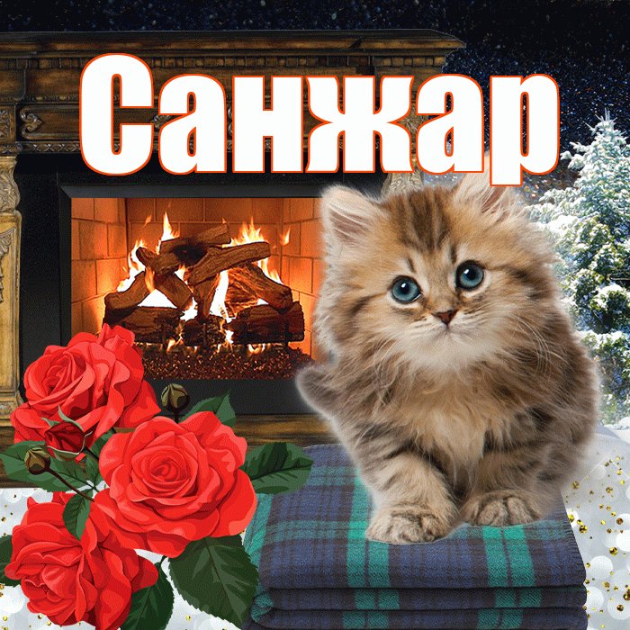 Санжар! Доброго зимнего вечера! Красивая открытка Санжару!