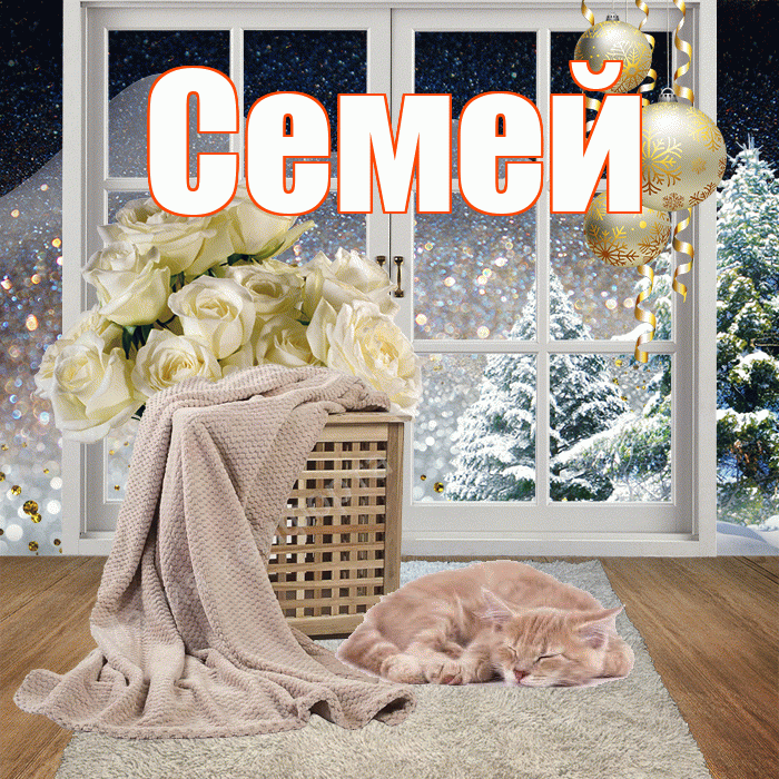 Семей! Доброго зимнего вечера! Красивая открытка Семею!