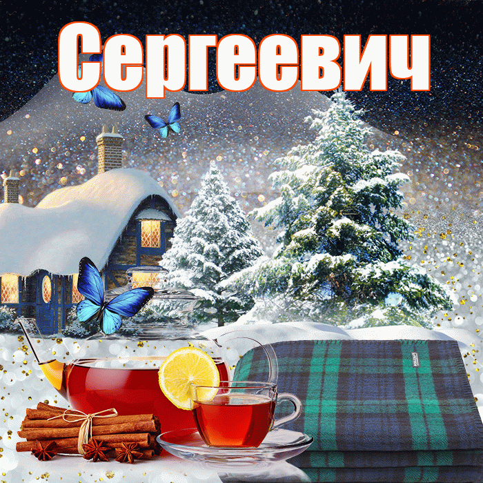Сергеевич! Доброго зимнего вечера! Красивая открытка Сергеевичу!