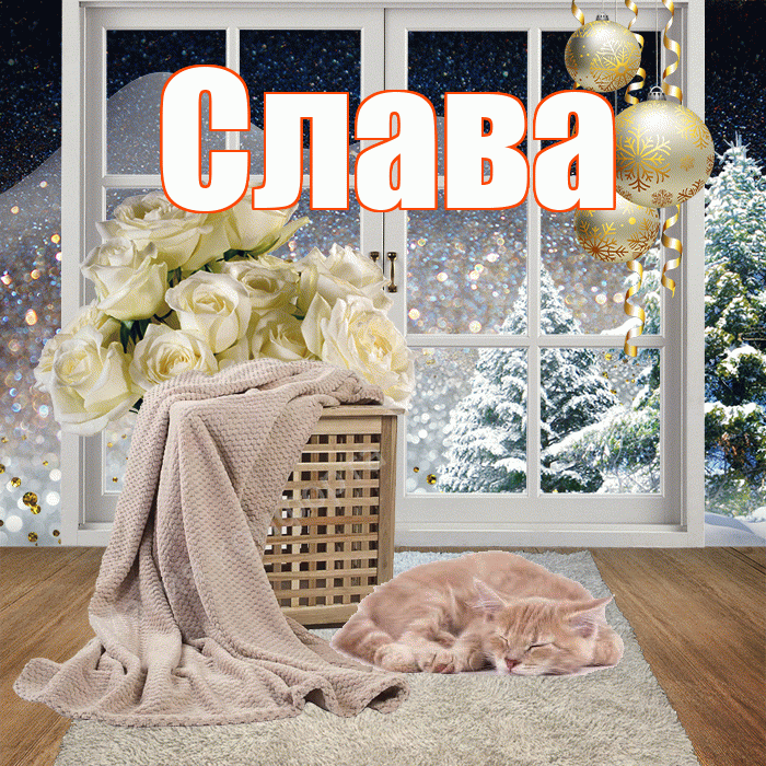 Слава! Доброго зимнего вечера! Красивая открытка Славе!