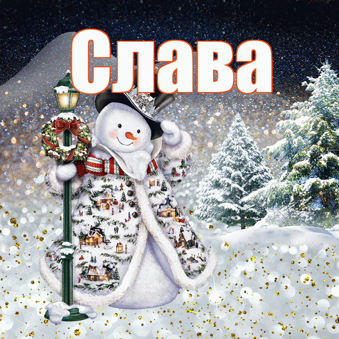 Слава! Доброго зимнего вечера! Красивая открытка Славе!