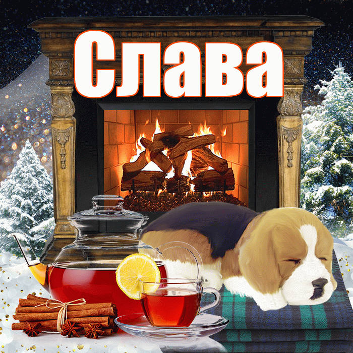 Слава! Доброго зимнего вечера! Красивая открытка Славе!