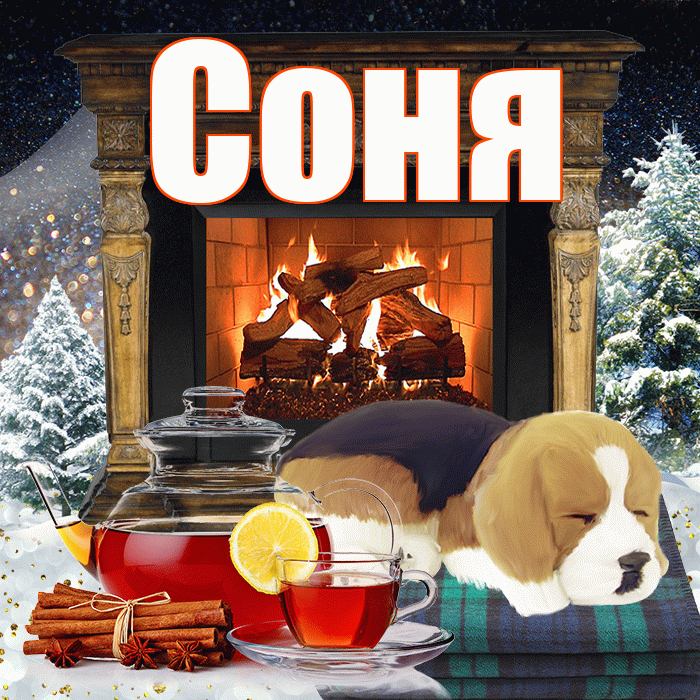 Соня! Доброго зимнего вечера! Красивая открытка Соне!