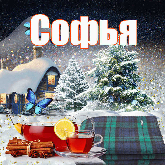 Софья! Доброго зимнего вечера! Красивая открытка Софье!