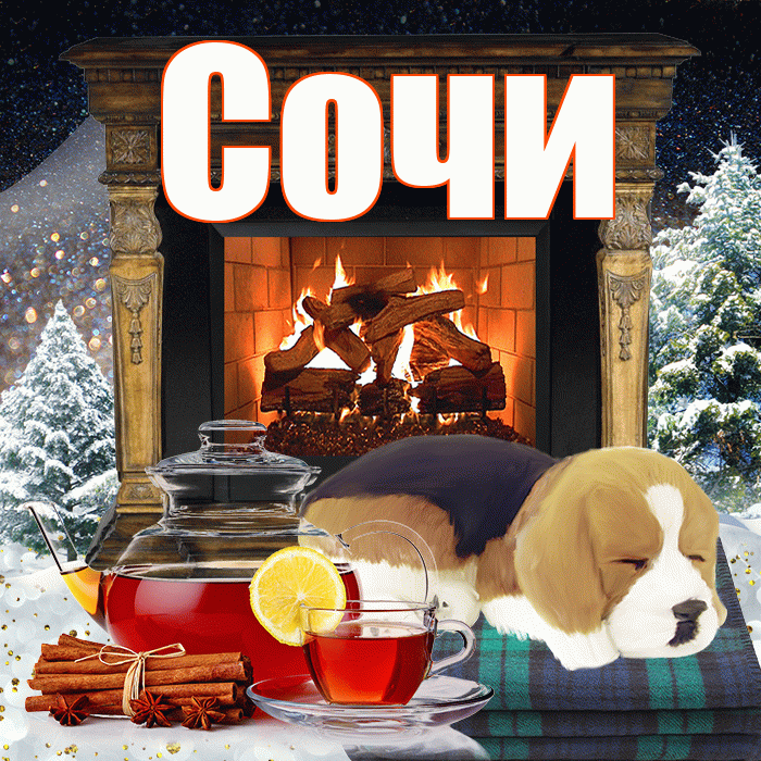 Сочи! Доброго зимнего вечера! Красивая открытка Сочи!