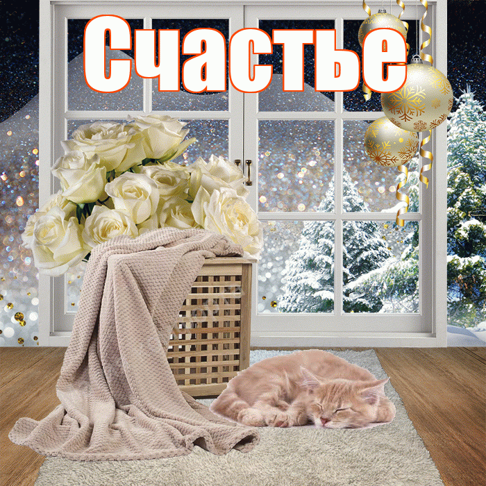 Счастье! Доброго зимнего вечера! Красивая открытка Счастью!