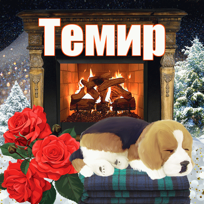 Темир! Доброго зимнего вечера! Красивая открытка Темиру!
