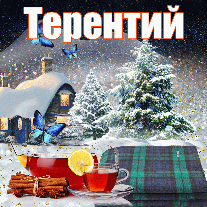 Терентий! Доброго зимнего вечера! Красивая открытка Терентию!