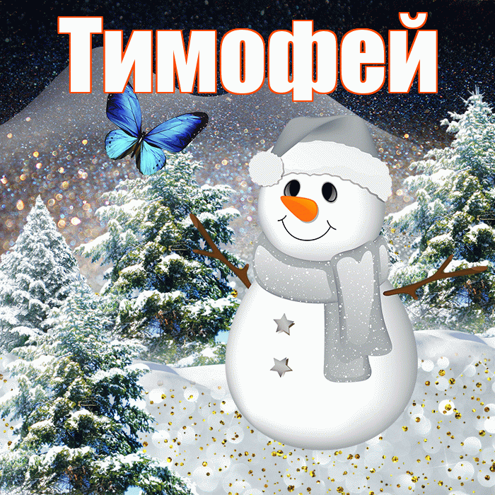Тимофей! Доброго зимнего вечера! Красивая открытка Тимофею!