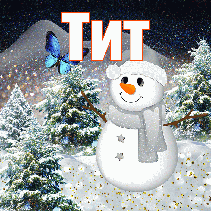 Тит! Доброго зимнего вечера! Красивая открытка Титу!