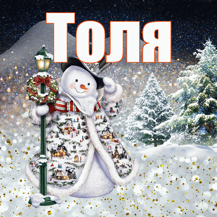 Толя! Доброго зимнего вечера! Красивая открытка Толю!
