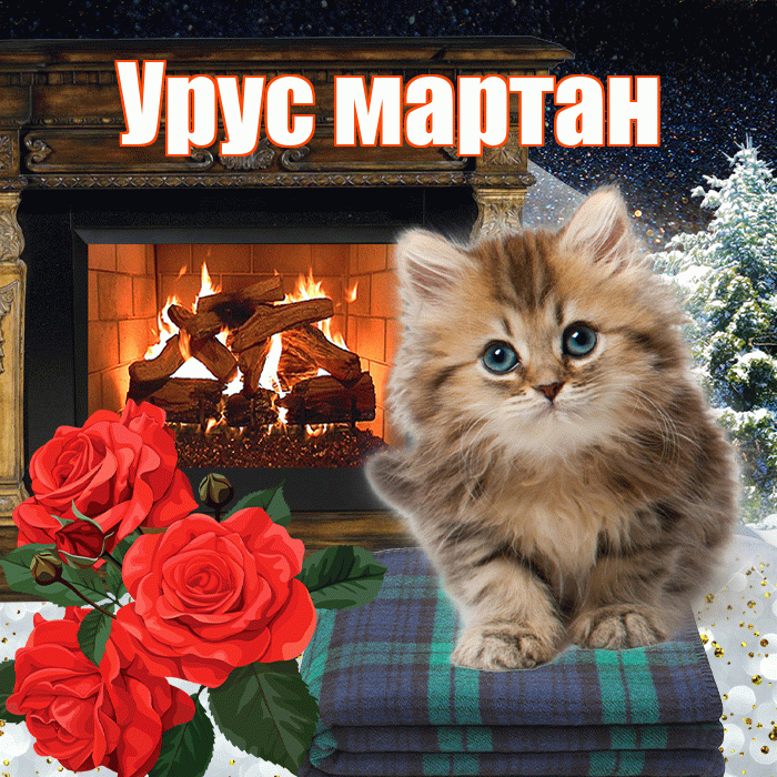 Урус мартан! Доброго зимнего вечера! Красивая открытка !