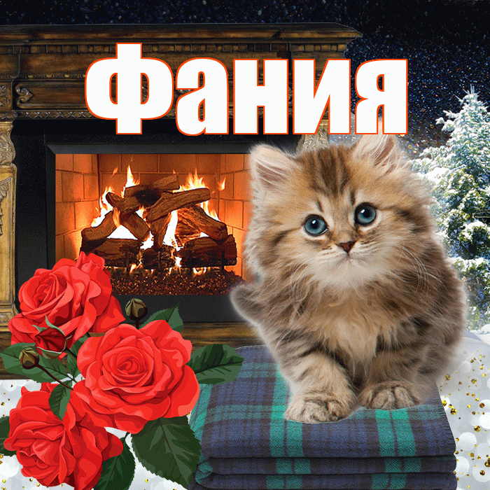Фания! Доброго зимнего вечера! Красивая открытка Фание!
