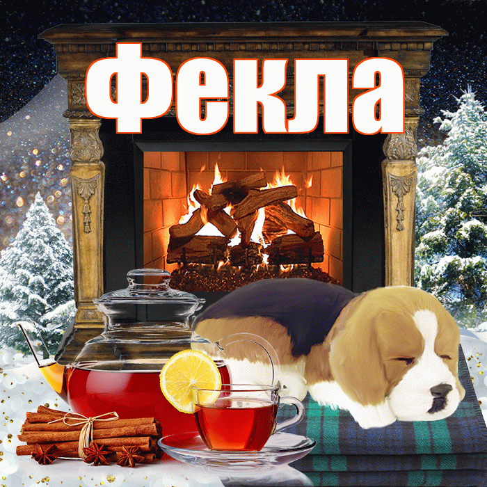 Фекла! Доброго зимнего вечера! Красивая открытка Фекле!