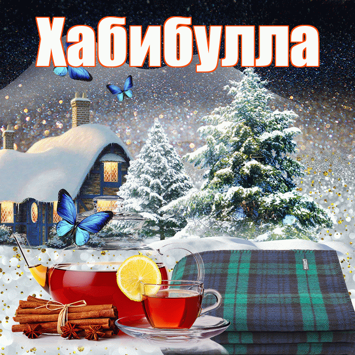 Хабибулла! Доброго зимнего вечера! Красивая открытка Хабибулле!