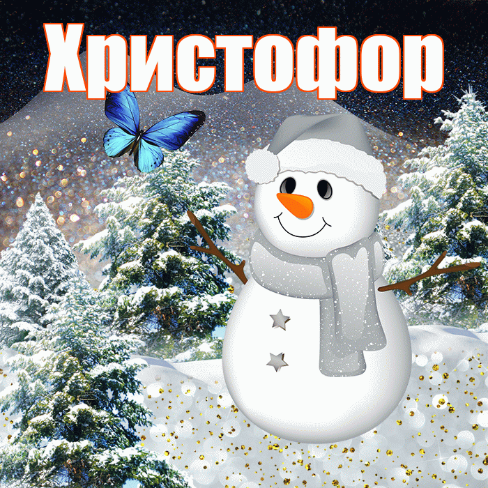 Христофор! Доброго зимнего вечера! Красивая открытка Христофору!