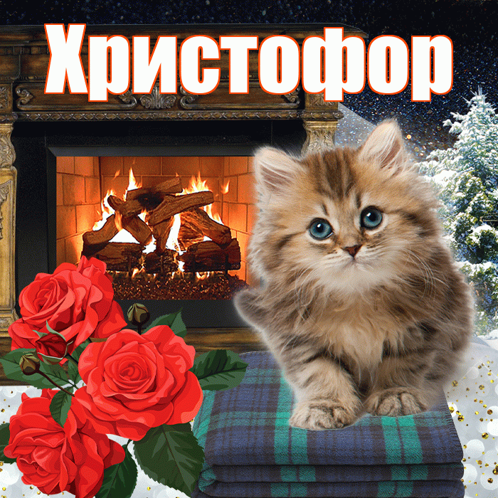 Христофор! Доброго зимнего вечера! Красивая открытка Христофору!